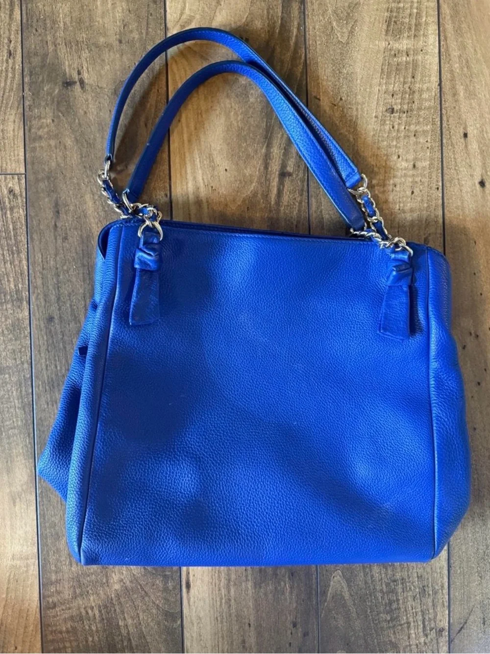 Tory Burch Cobalt Blue Leather Shoulder Tote